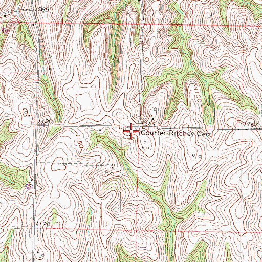 Topographic Map of Courter - Ritchey Cemetery, KS