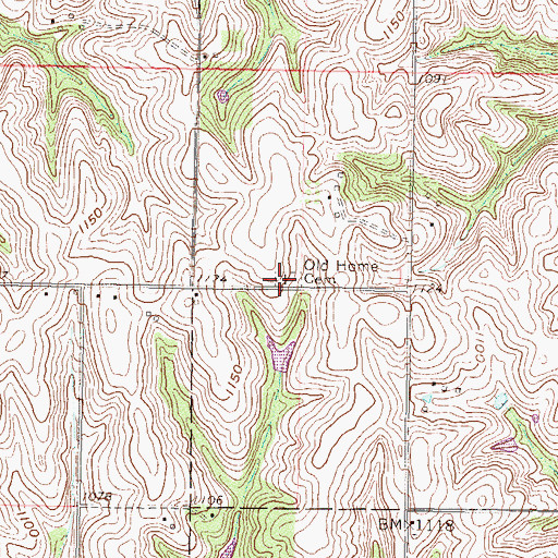 Topographic Map of New Hope Cemetery, KS