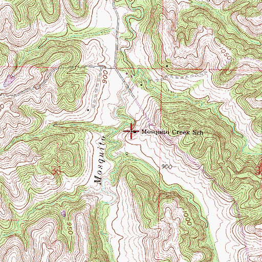Topographic Map of Mosquito Creek School (historical), KS