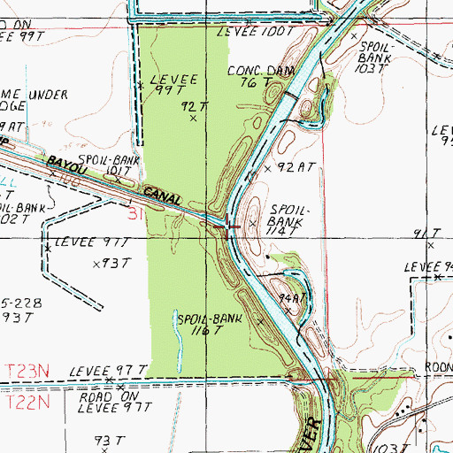 Topographic Map of Camp Bayou, LA