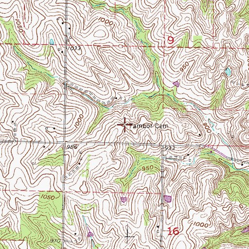 Topographic Map of Tambor Cemetery, KS