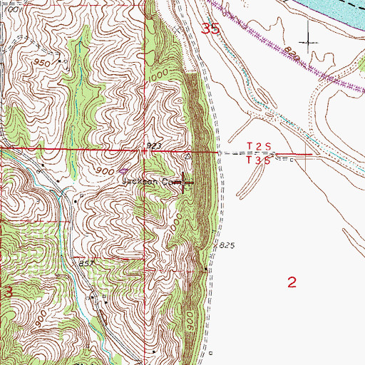 Topographic Map of Jackson Cemetery, KS
