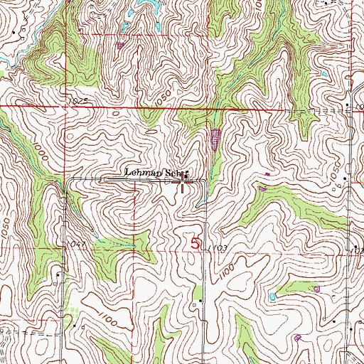 Topographic Map of Lehman School, KS