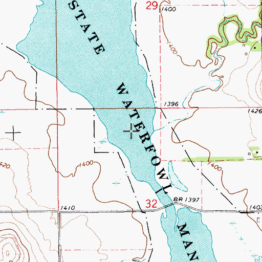 Topographic Map of Jamestown State Waterfront Management Area, KS