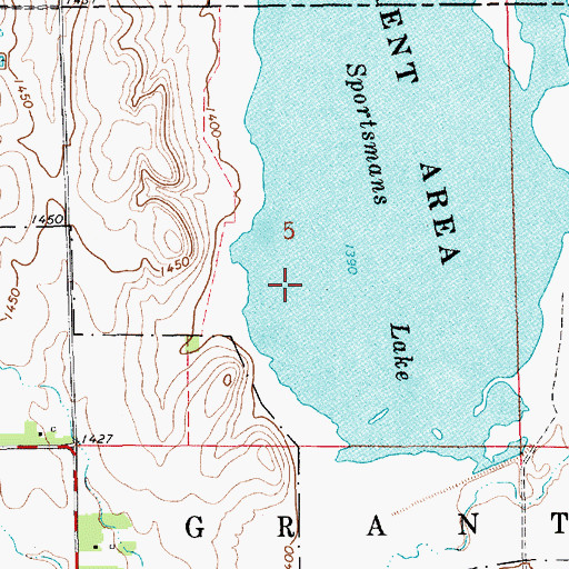 Topographic Map of Sportsmans Lake, KS