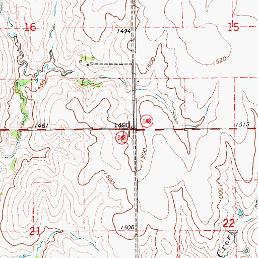 Topographic Map of Township of Beaver, KS