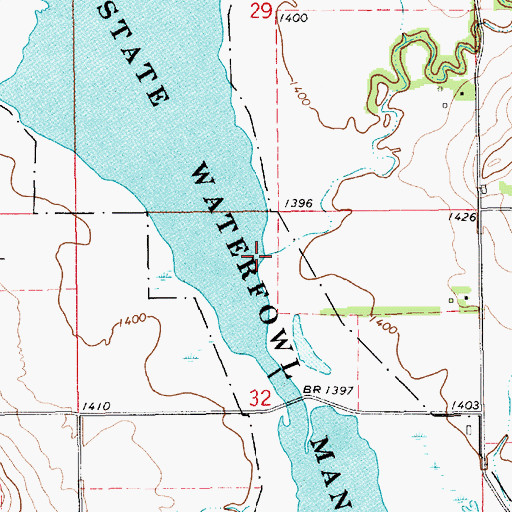 Topographic Map of Saint Johns Creek, KS