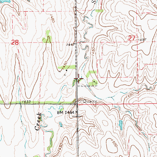 Topographic Map of Salt Creek, KS