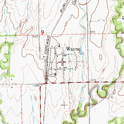 Topographic Map of Wayne, KS