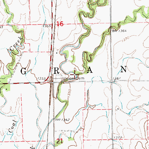 Topographic Map of Turkey Creek, KS