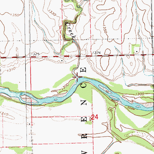 Topographic Map of Upton Creek, KS