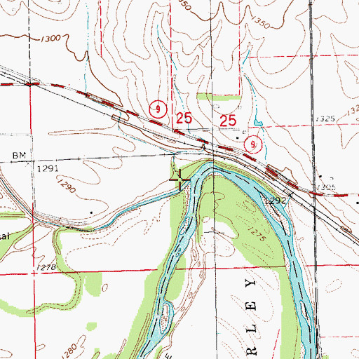 Topographic Map of Elk Creek, KS