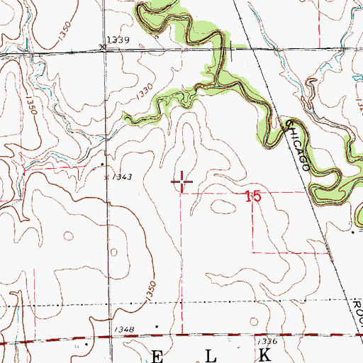 Topographic Map of Township of Elk, KS