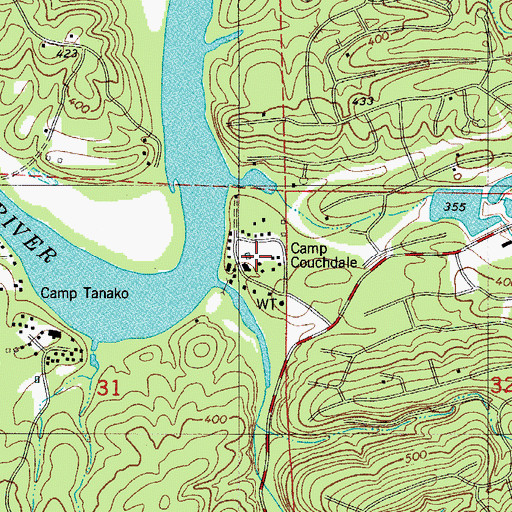 Topographic Map of Camp Couchdale, AR