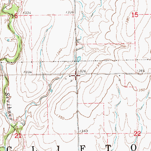 Topographic Map of Township of Clifton, KS