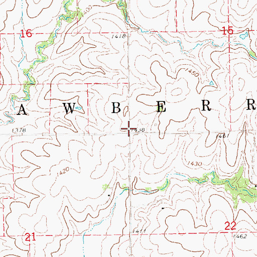 Topographic Map of Township of Strawberry, KS