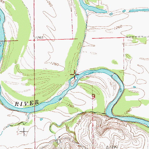 Topographic Map of Dry Creek, KS