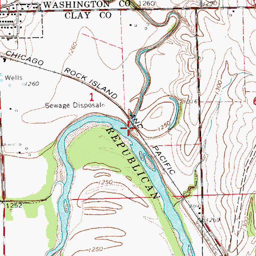 Topographic Map of Parsons Creek, KS