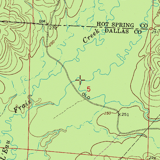 Topographic Map of Camp Creek, AR