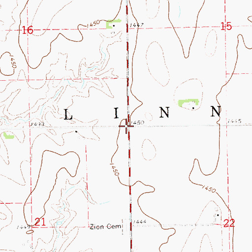 Topographic Map of Township of Linn, KS