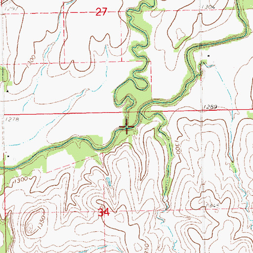 Topographic Map of Spring Creek, KS