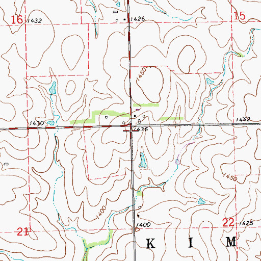 Topographic Map of Township of Kimeo, KS