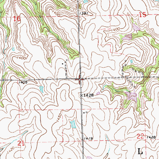 Topographic Map of Township of Lincoln, KS