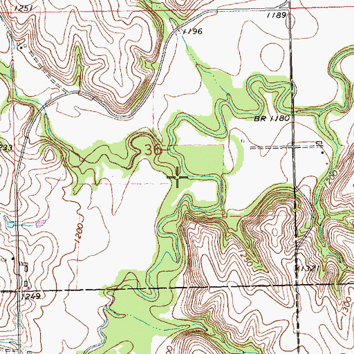 Topographic Map of Camp Creek, KS