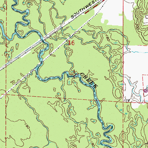 Topographic Map of Camp Creek, AR