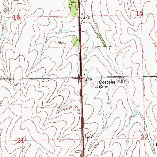 Topographic Map of Township of Cottage Hill, KS