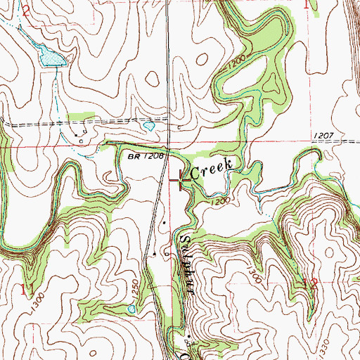 Topographic Map of Sulphur Creek, KS