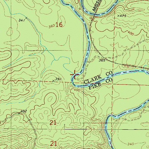 Topographic Map of Camp Creek, AR