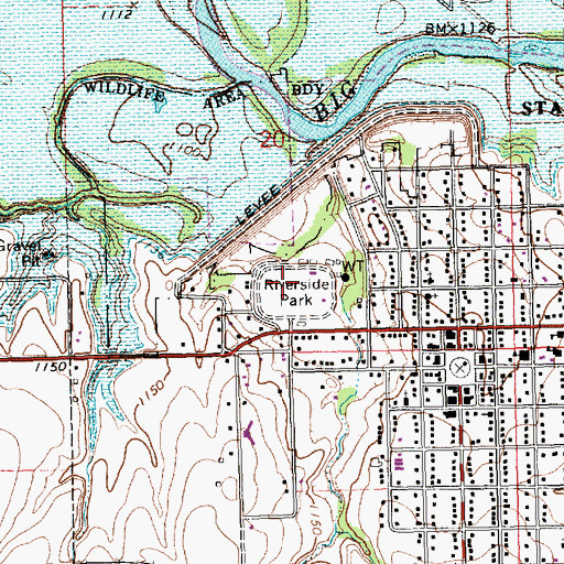 Topographic Map of Riverside Park, KS