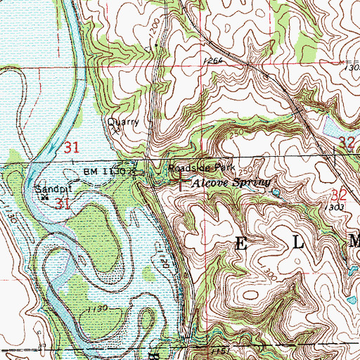Topographic Map of Alcove Spring, KS