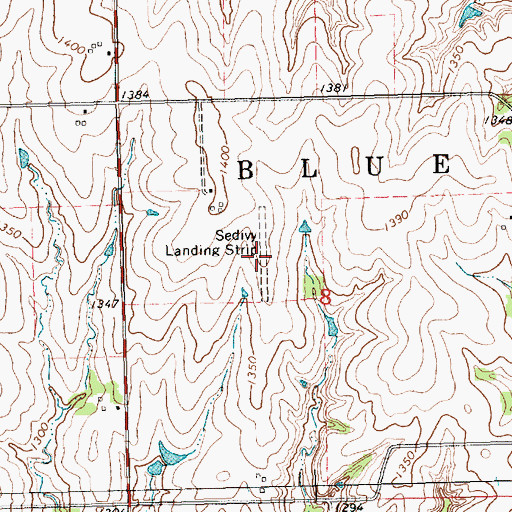 Topographic Map of Sedivy Landing Strip (historical), KS