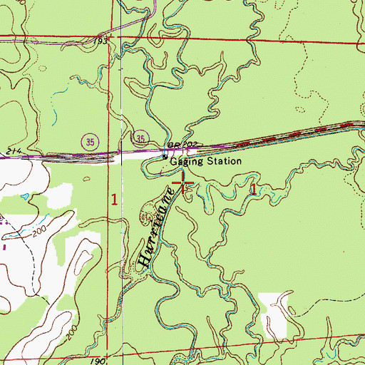 Topographic Map of Camp Creek, AR