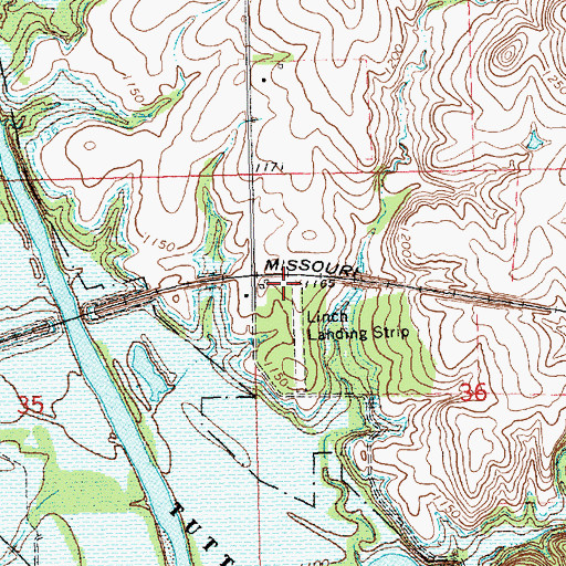 Topographic Map of Linch Landing Strip (historical), KS