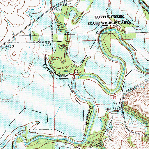 Topographic Map of Corndodger Creek, KS