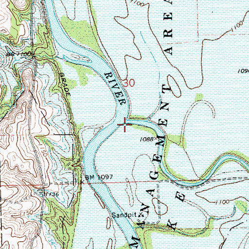 Topographic Map of Black Vermillion River, KS