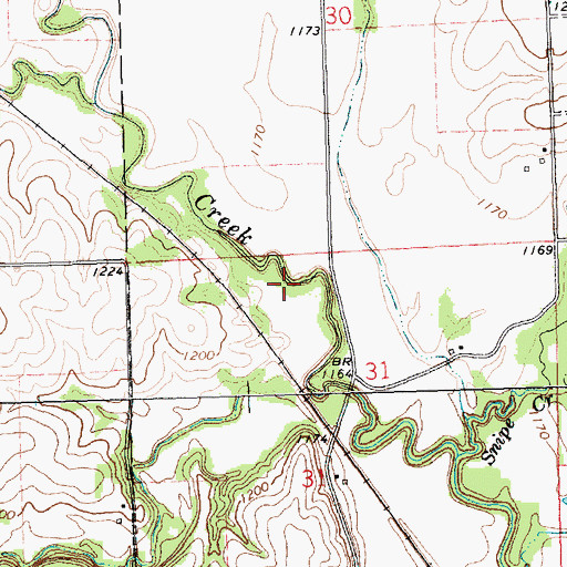 Topographic Map of Dog Walk Creek, KS