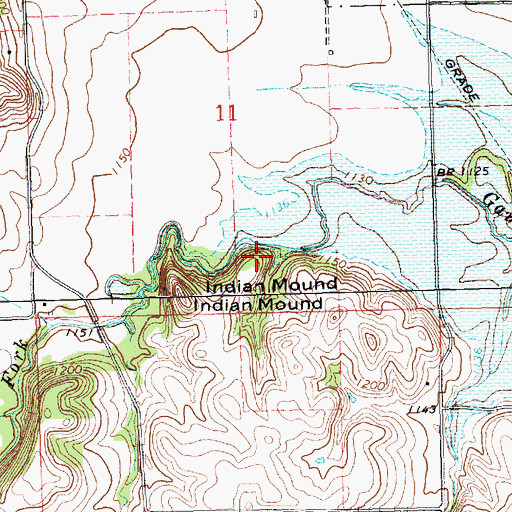 Topographic Map of Indian Mound, KS