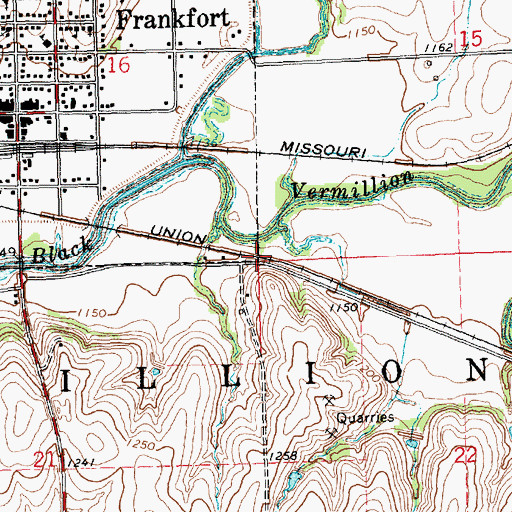 Topographic Map of Township of Vermillion, KS