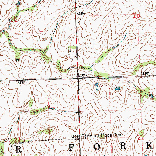 Topographic Map of Township of Clear Fork, KS