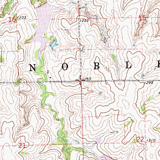 Topographic Map of Township of Noble, KS