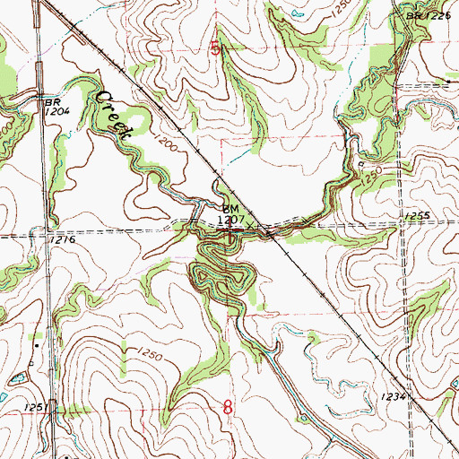 Topographic Map of Kearney Branch, KS