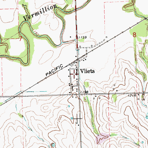 Topographic Map of Vliets, KS
