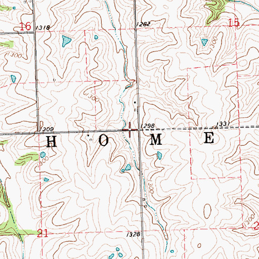 Topographic Map of Township of Home, KS