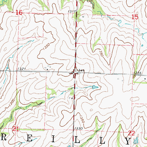 Topographic Map of Township of Reilly, KS