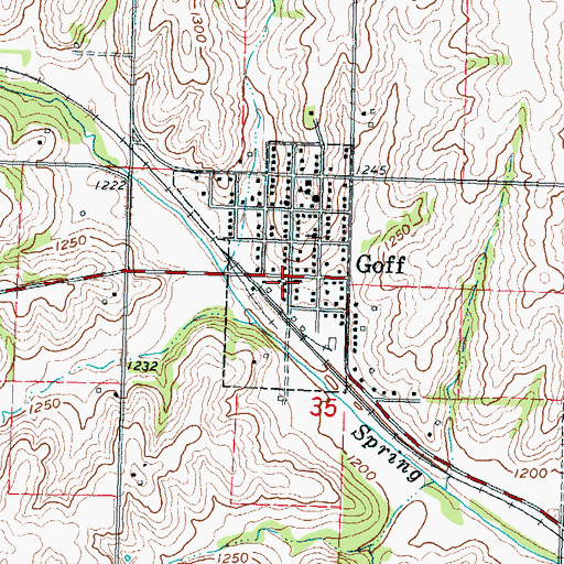 Topographic Map of Goff, KS