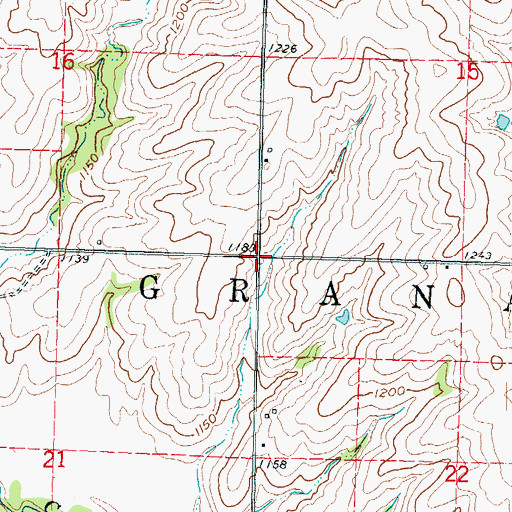 Topographic Map of Township of Granada, KS
